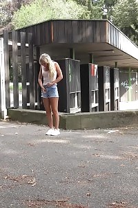 Good-looking Blonde Victoria Pure Pissing In The City