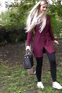 Beautiful Blonde Takes A Break From Work To Pee