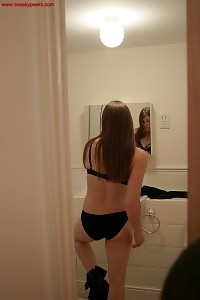 Charlee Demonstrates Her Beautiful Black Panties Posing In The Bath