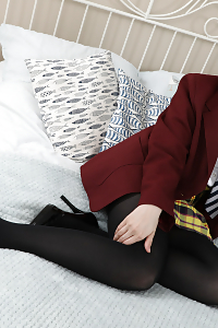 Little Miss Fox Shows Off Her Natural And Tight Body Strips In Sexy College Uniform And Pantyhose