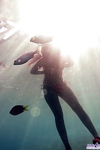 Oversexed Asian Queen Floats In The Water Nude Having Her Birthday